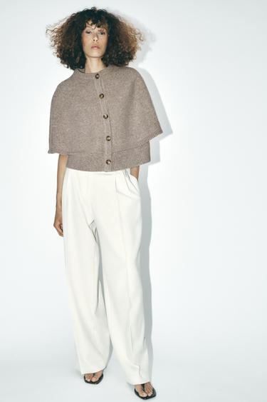 KNIT CAPE JACKET - Mink by Zara - Image 0