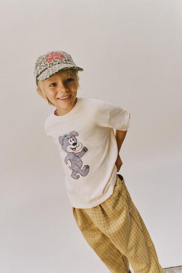 Zara STRAIGHT FIT PLUSH PLAID PANTS - Mustard