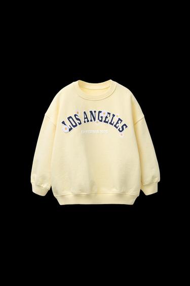 SWEATSHIRT MIT RELIEF-SCHRIFTZUG UND MARGERITEN - Gelb von Zara - Bild 0