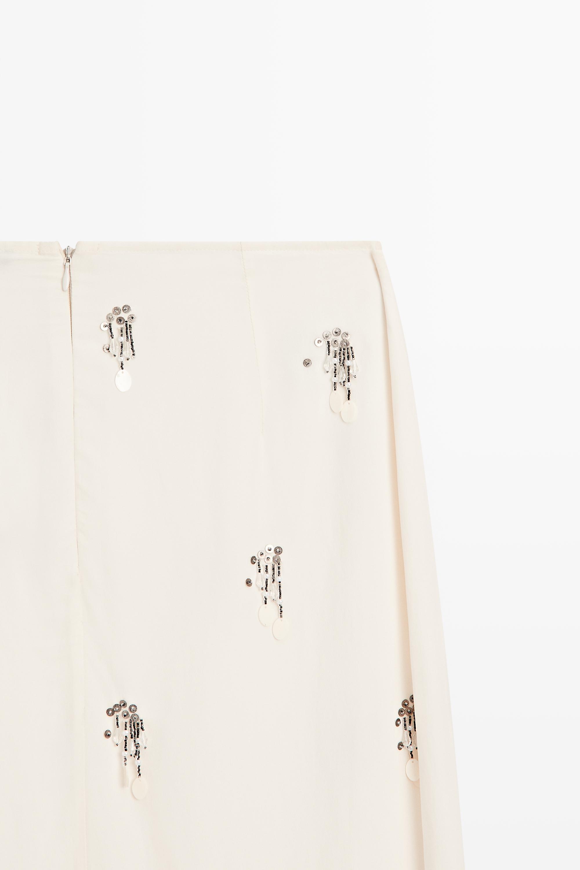 Midi skirt with beading