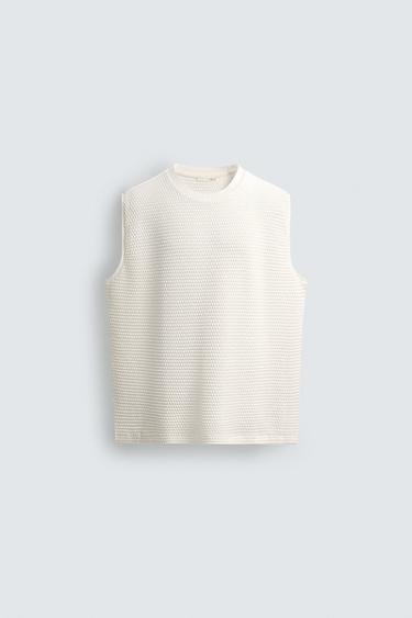 CAMISETA CHALECO ESTRUCTURA - Blanco de Zara