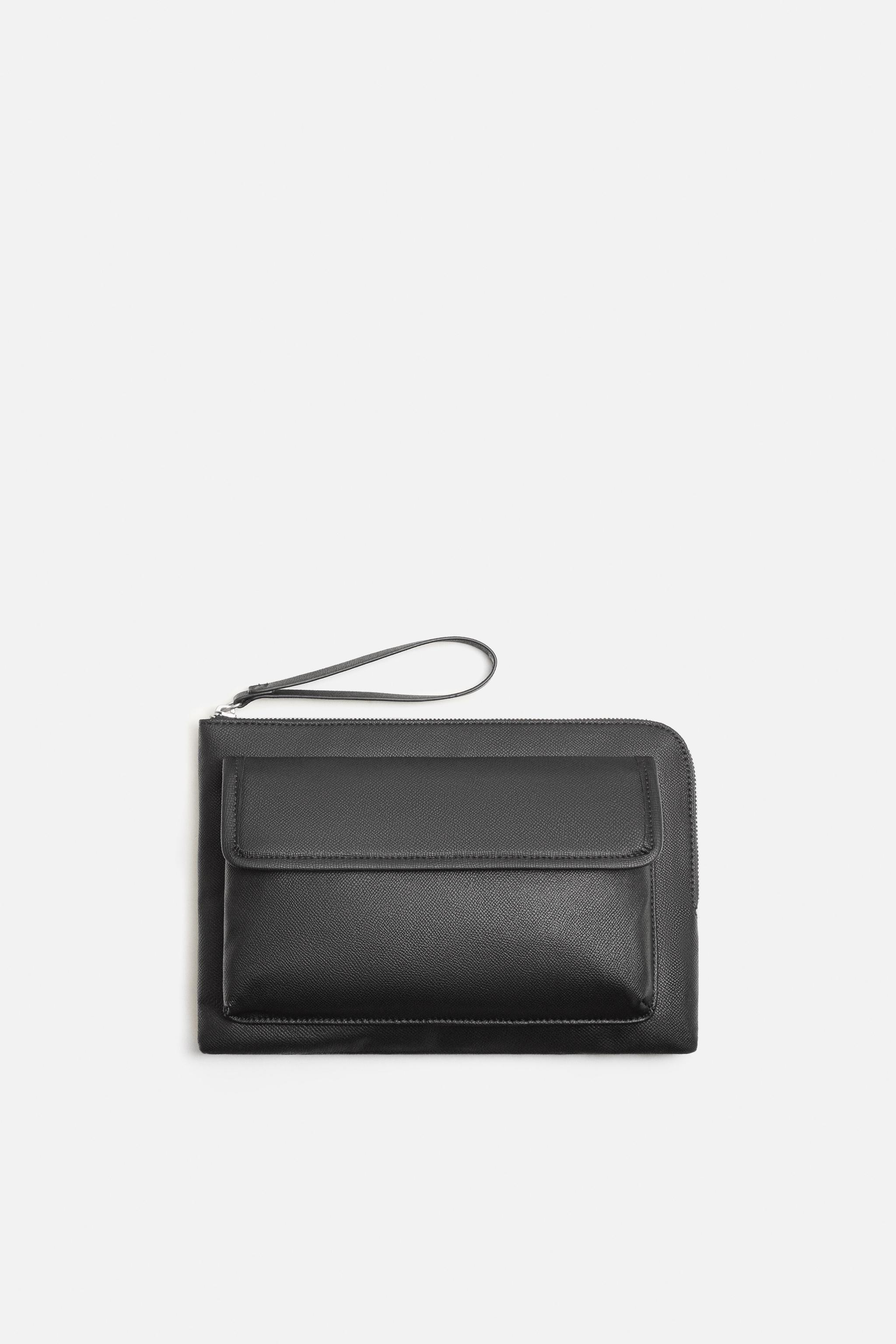 TEXTURED POCKET CLUTCH Black ZARA United States