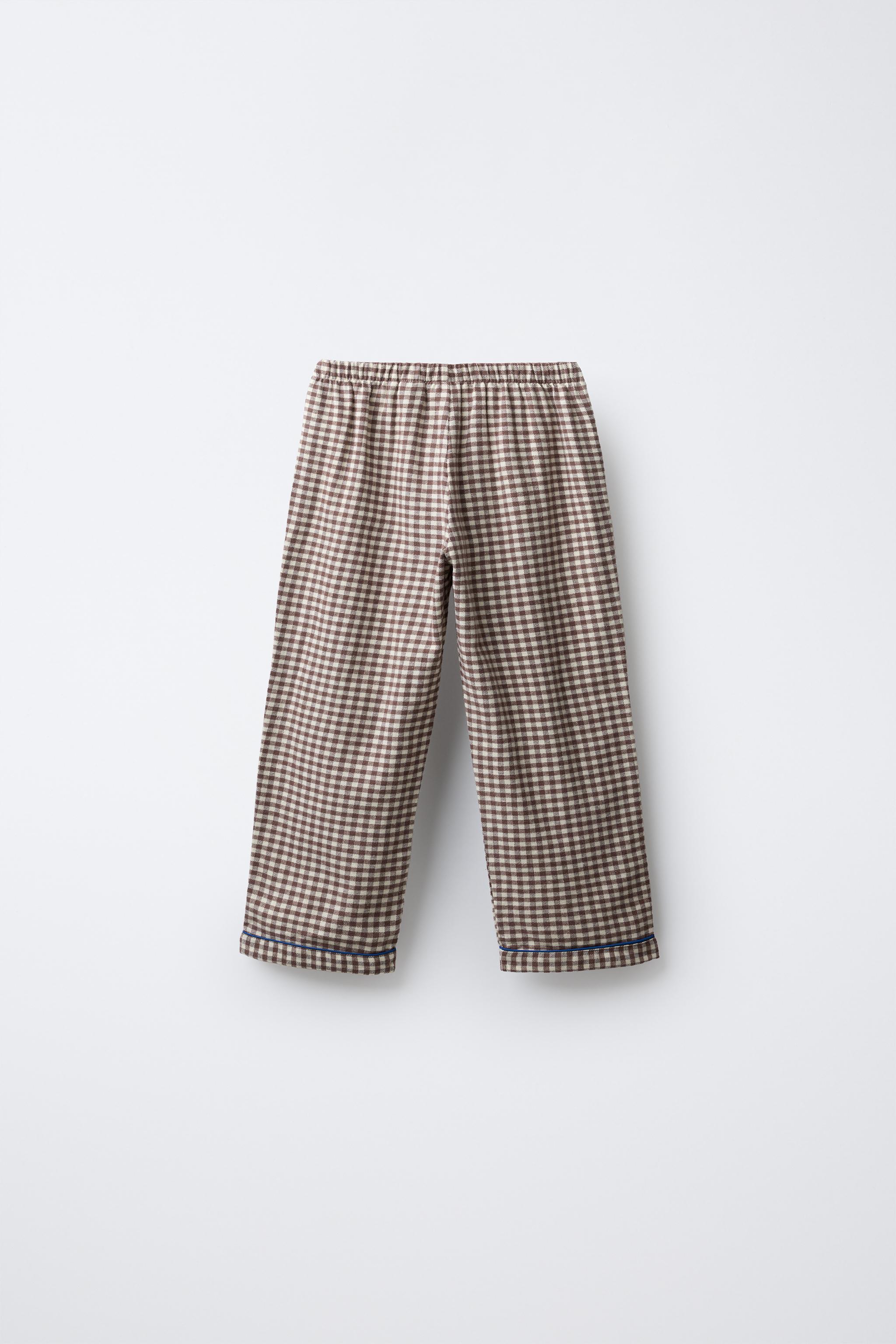 3-6 YEARS/ GINGHAM FLANNEL PAJAMAS