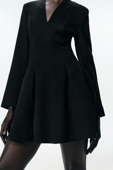 ROBE MINI À ÉPAULETTES - Noir de Zara - Image 1