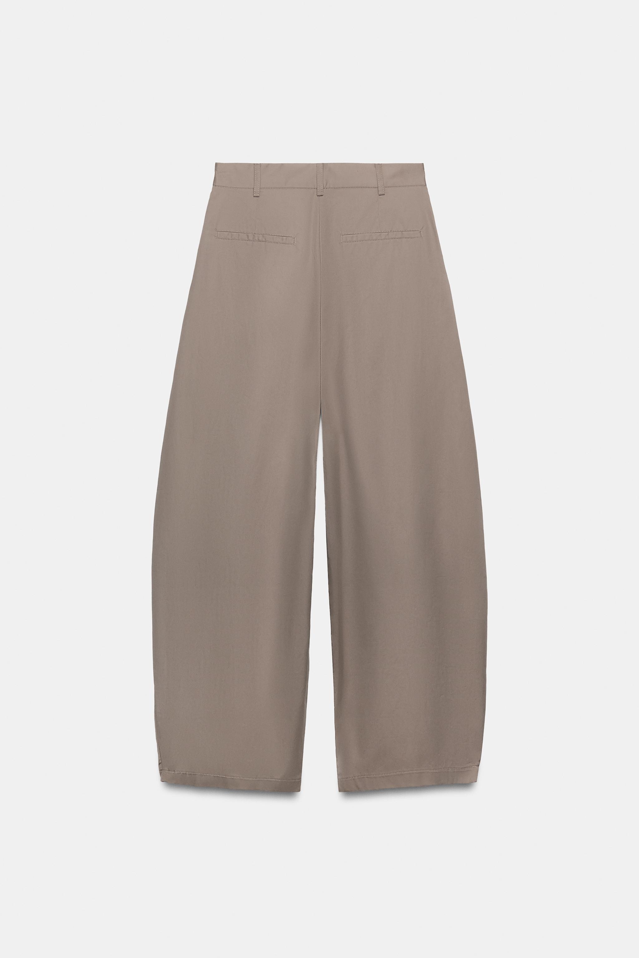 Женские брюки Zara ASYMMETRIC WAIST PLEATED TROUSERS — фото 7