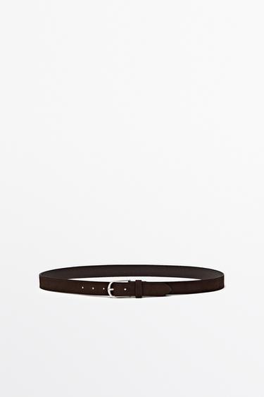 Zara Nubuck leather belt - Brown - Image 0