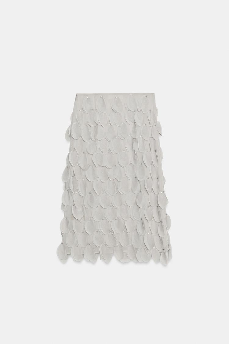 FALDA MIDI CON ABALORIOS ZW COLLECTION 6