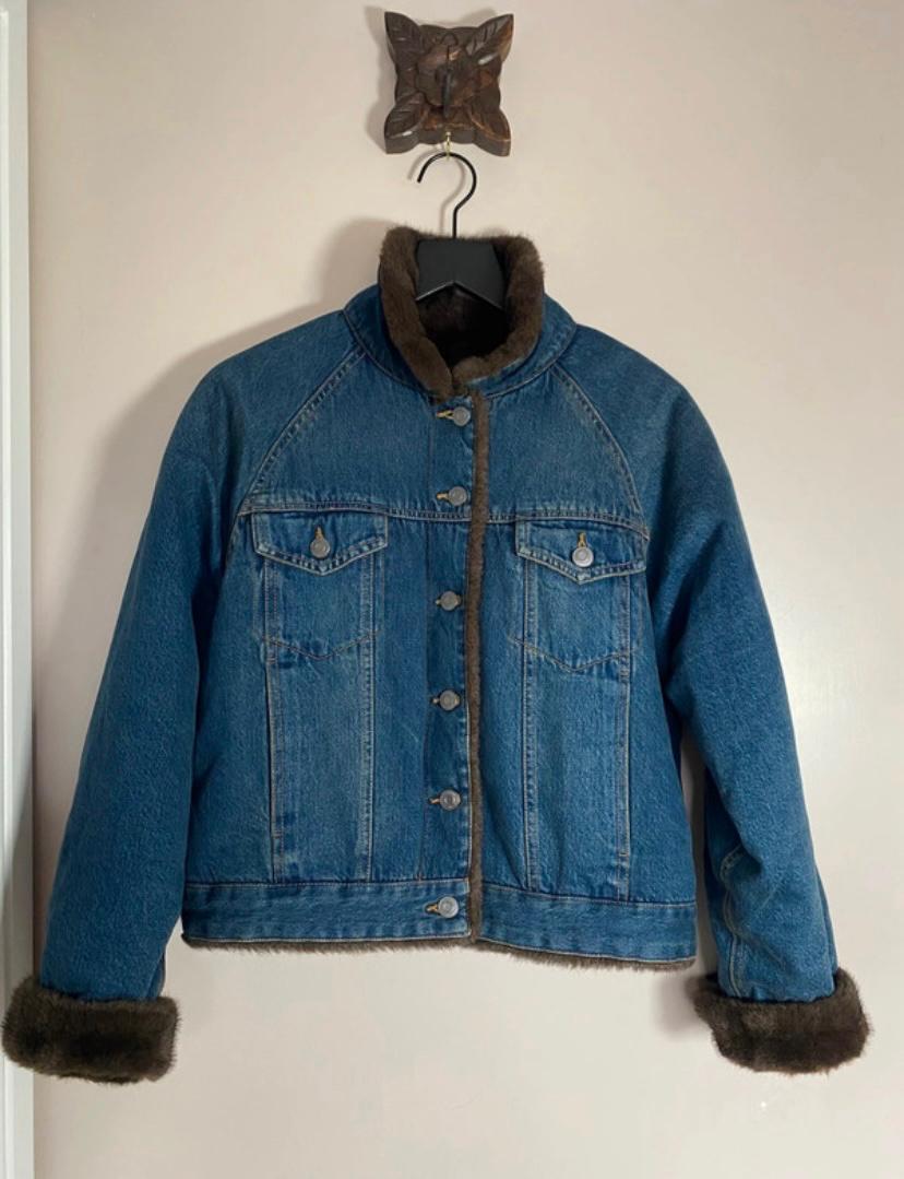DENIM JACKET WITH FAUX FUR ZW COLLECTION