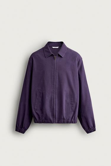 Zara 棉質修身剪裁外套 - 暗紫色