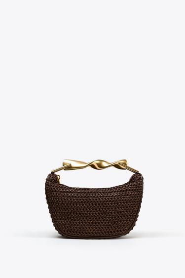 MINI BAG WITH METAL HANDLE - Chocolate by Zara