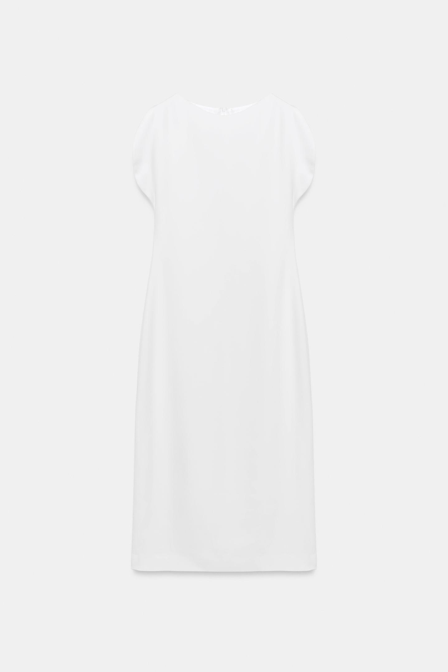 Женское платье Zara ZW Collection MIDI, цвет: Устричный белый — фото 4
