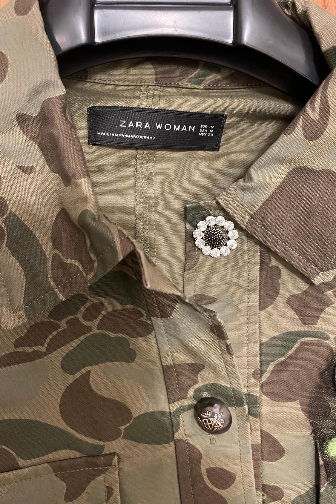 GIACCA MILITARE CON INSERTO ECOPELLICCIA E STRASS - Image 4