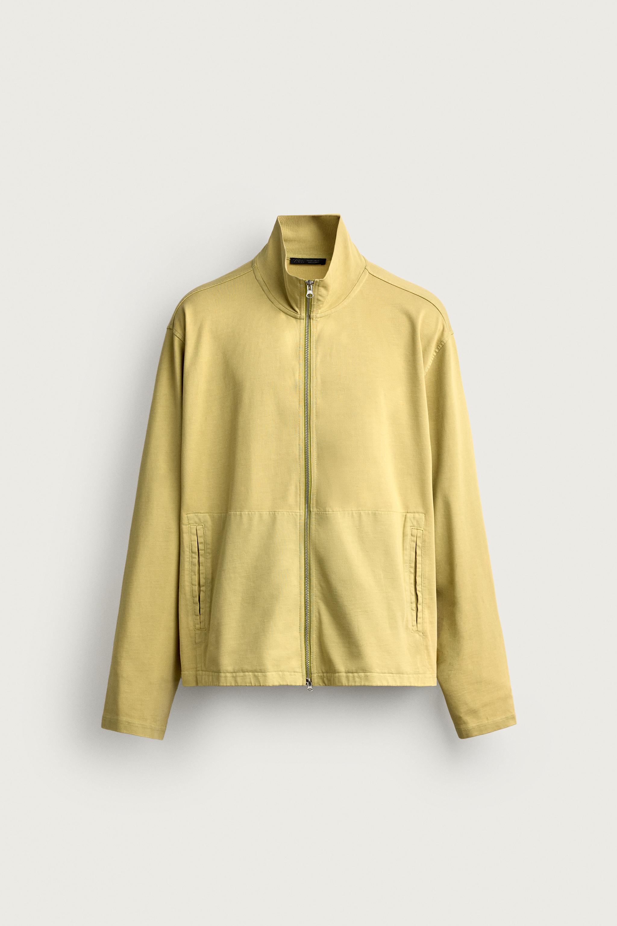 RELAXED FIT ZIP-UP SWEATSHIRT — Washed green