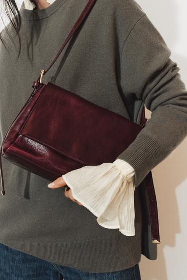 LEATHER FLAP BAG — Red 2