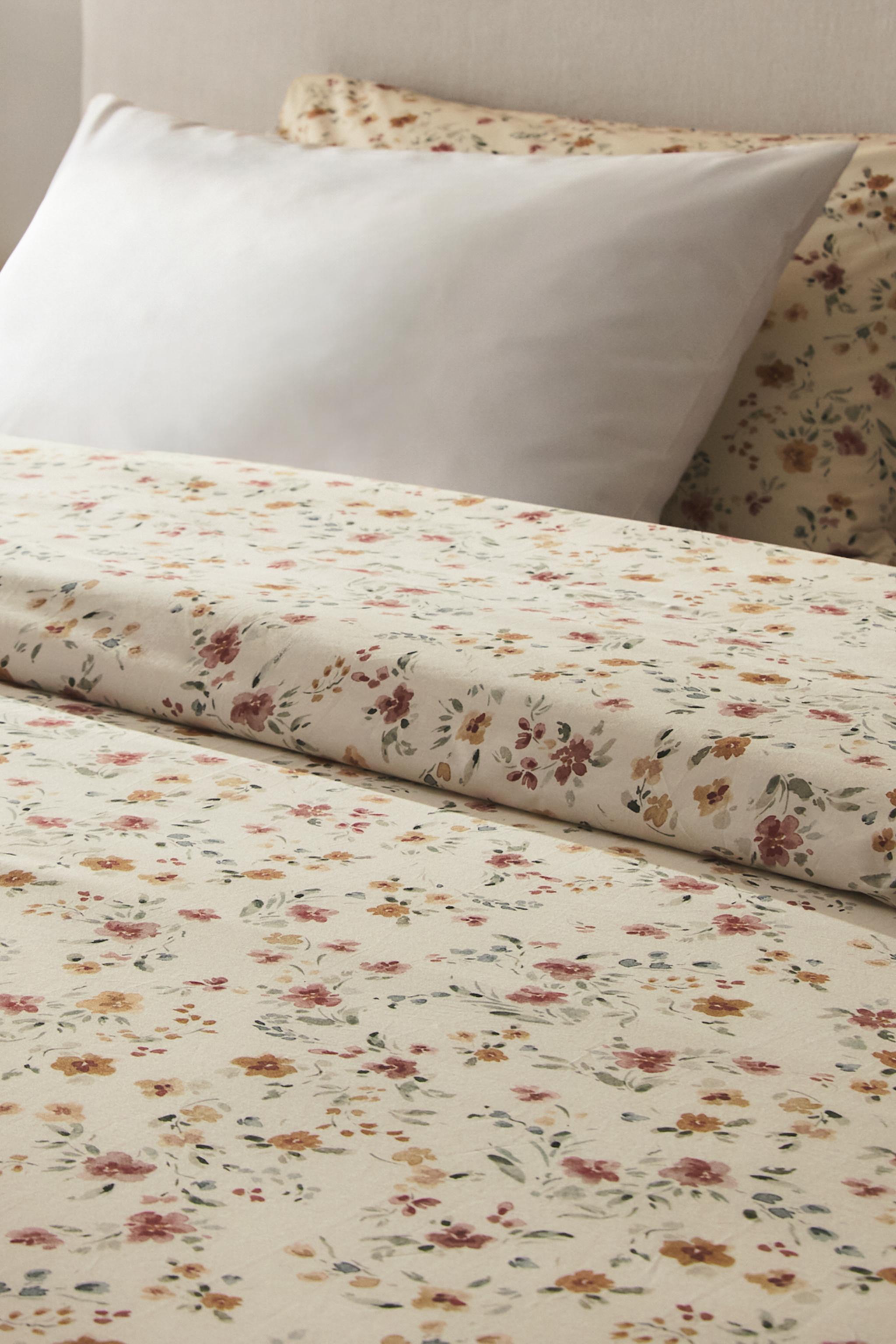 HOUSSE DE COUETTE PERCALE COTON FLORALE (200 FILS)