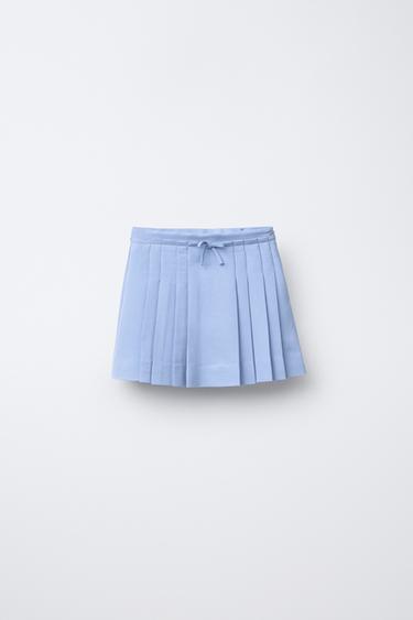 FLOWING PLEAT SKIRT - Blue by Zara