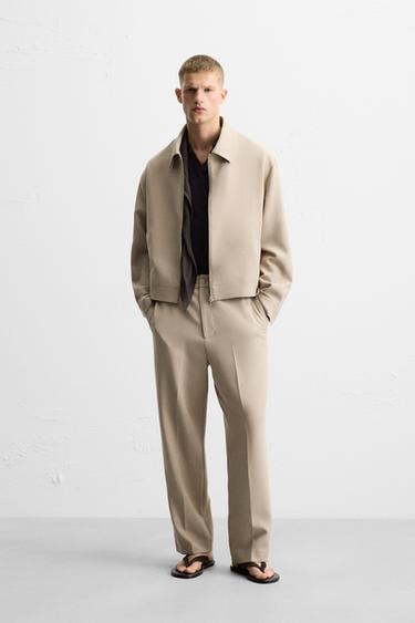 REGULAR FIT TROUSERS - Sand by Zara