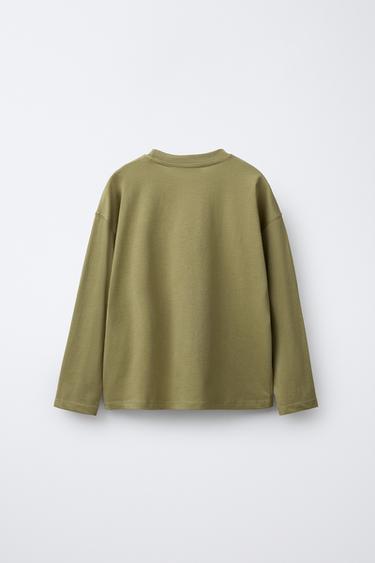 LOT DE TROIS HAUTS UNIS - Écru / Vert de Zara - Image 2