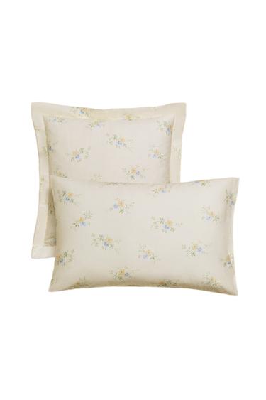 SATEEN FLORAL BOUQUET PILLOWCASE - Yellow by Zara