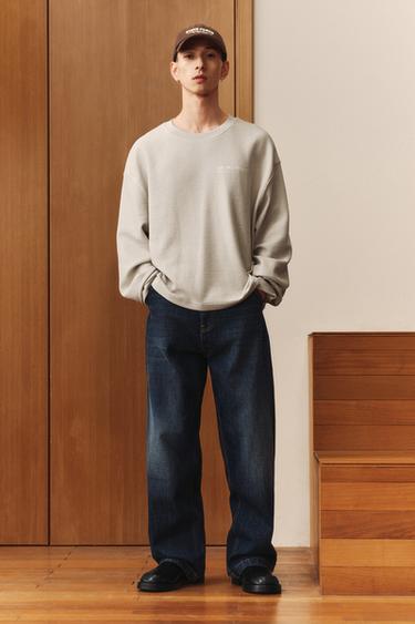 TEXTURED PRINT SWEATSHIRT - Sand by Zara