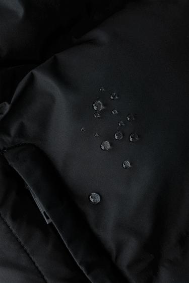 WATER-REPELLENT HOODED PADDED JACKET - Black by Zara - Image 9