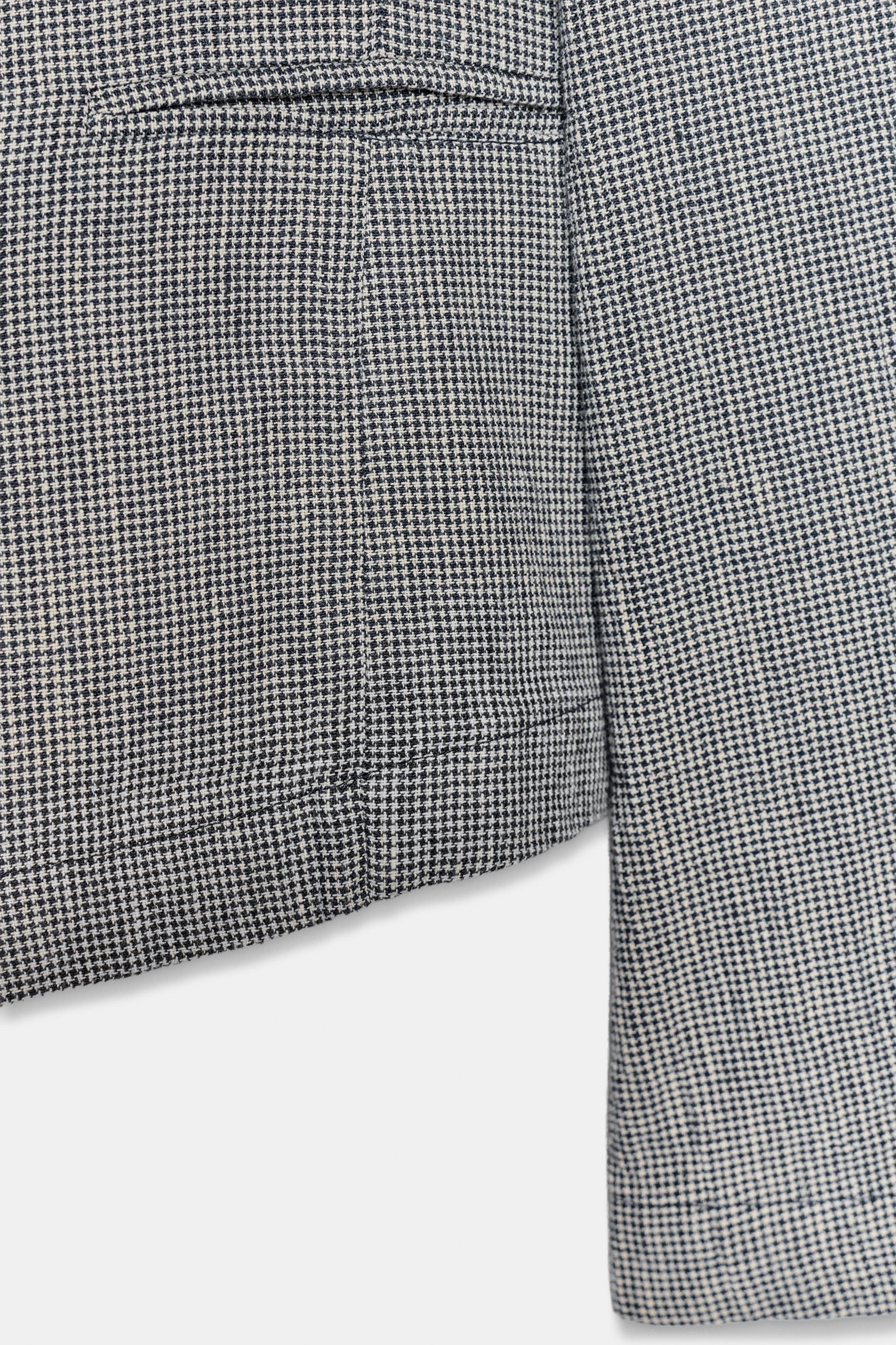 HOUNDSTOOTH LINEN BLEND BLAZER ZW COLLECTION
