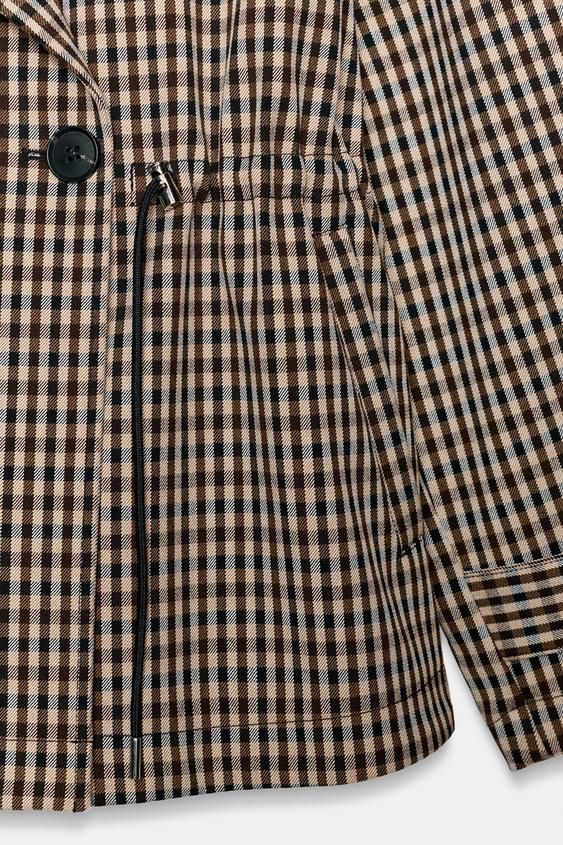 TRENCH CROISÉ CARREAUX - Beige de Zara - Image 7
