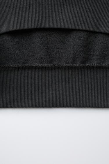 SHORT SLEEVE SWEATSHIRT AND TEXT JOGGERS SET - Anthracite grey de Zara - Image 6
