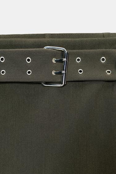 JUPE-PANTALON AVEC CEINTURE - Kaki foncé de Zara - Image 2