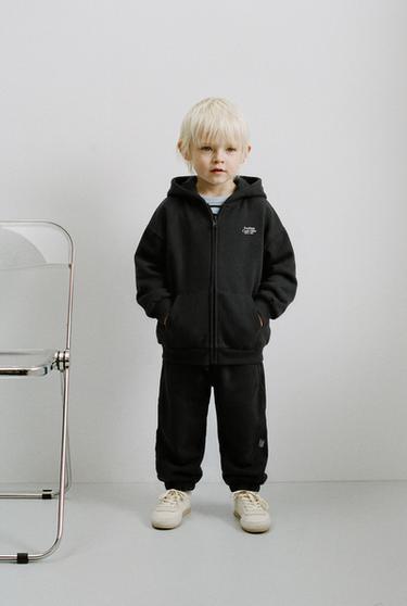 Zara LABEL JOGGER PANTS - Black