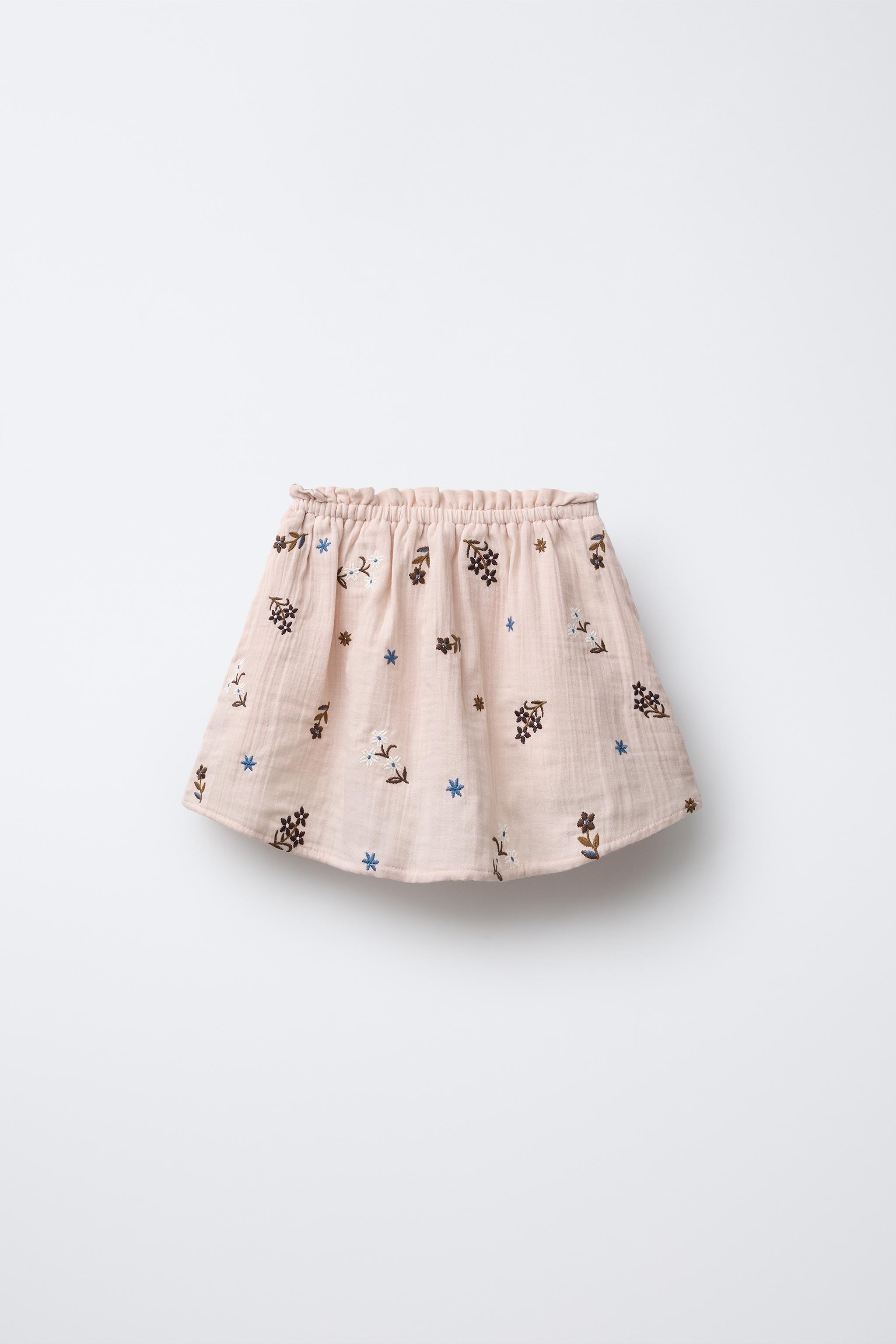 EMBROIDERED SKORT - Pale pink | ZARA United States