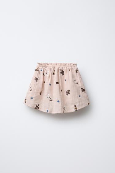 EMBROIDERED BERMUDA SKORT - Pale pink by Zara - Image 1