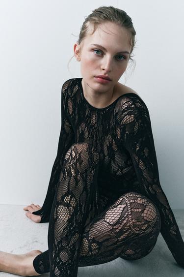 COMBINAISON SEAMLESS DENTELLE - Noir de Zara - Image 2
