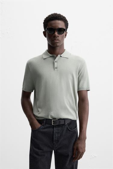 Zara YEŞİLİMSİ - VİSKOZ KARIŞIMLI TRİKO POLO