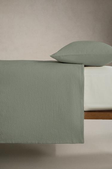 HOUSSE DE COUETTE EN COTON TEXTURÉ - Vert de Zara - Image 2