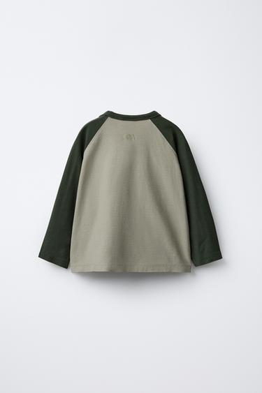 TWO-PACK OF RAGLAN SLEEVE LOGO T-SHIRTS - Khaki by Zara - Image 2