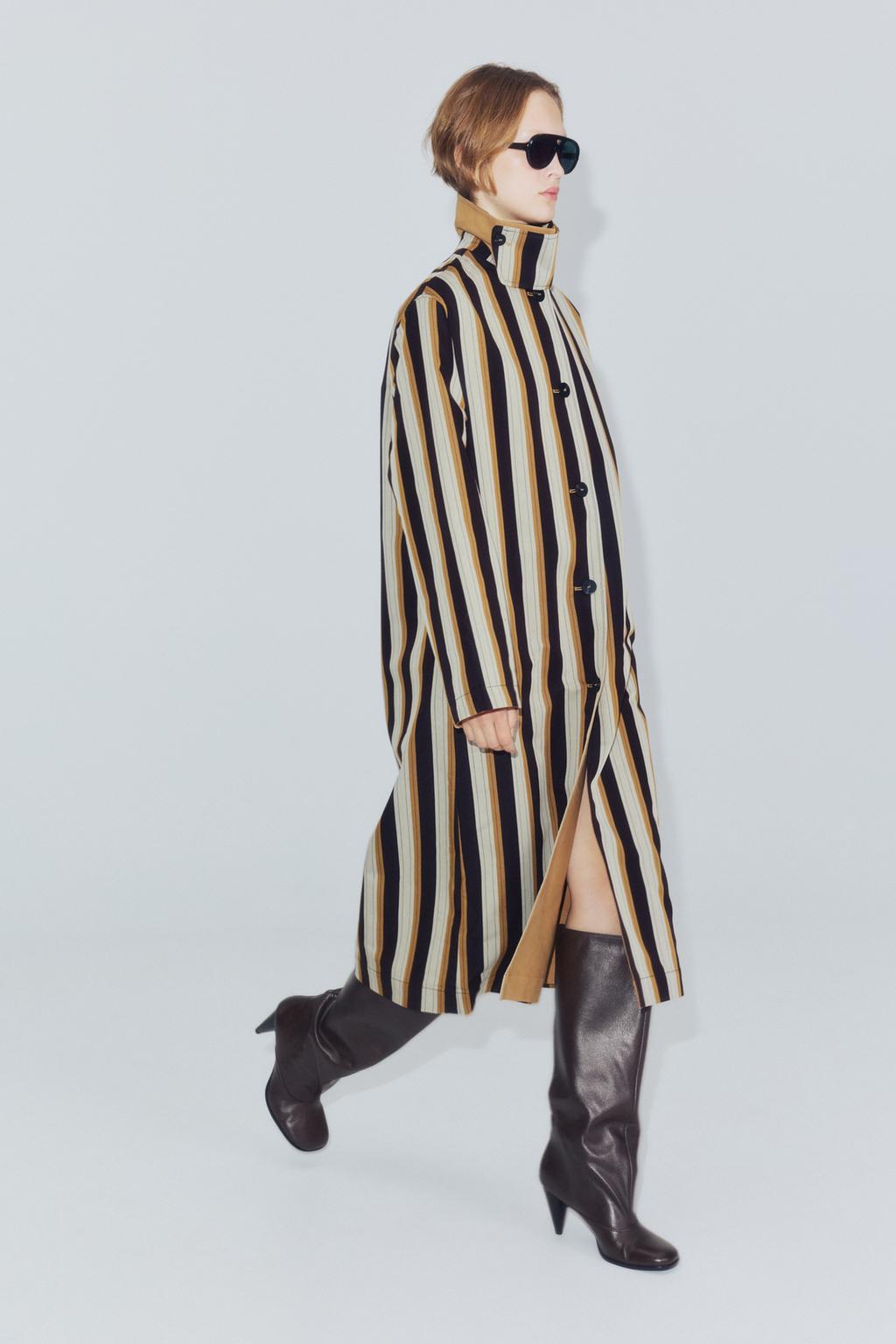 ZW COLLECTION STRIPED Reversible TRENCH COAT