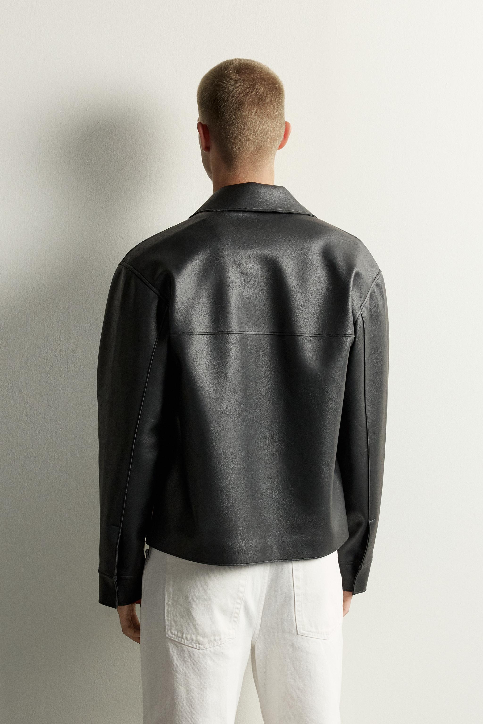 FAUX LEATHER REGULAR FIT JACKET