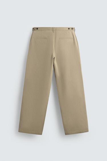 STRAIGHT-LEG CHINO TROUSERS - Beige by Zara - Image 7