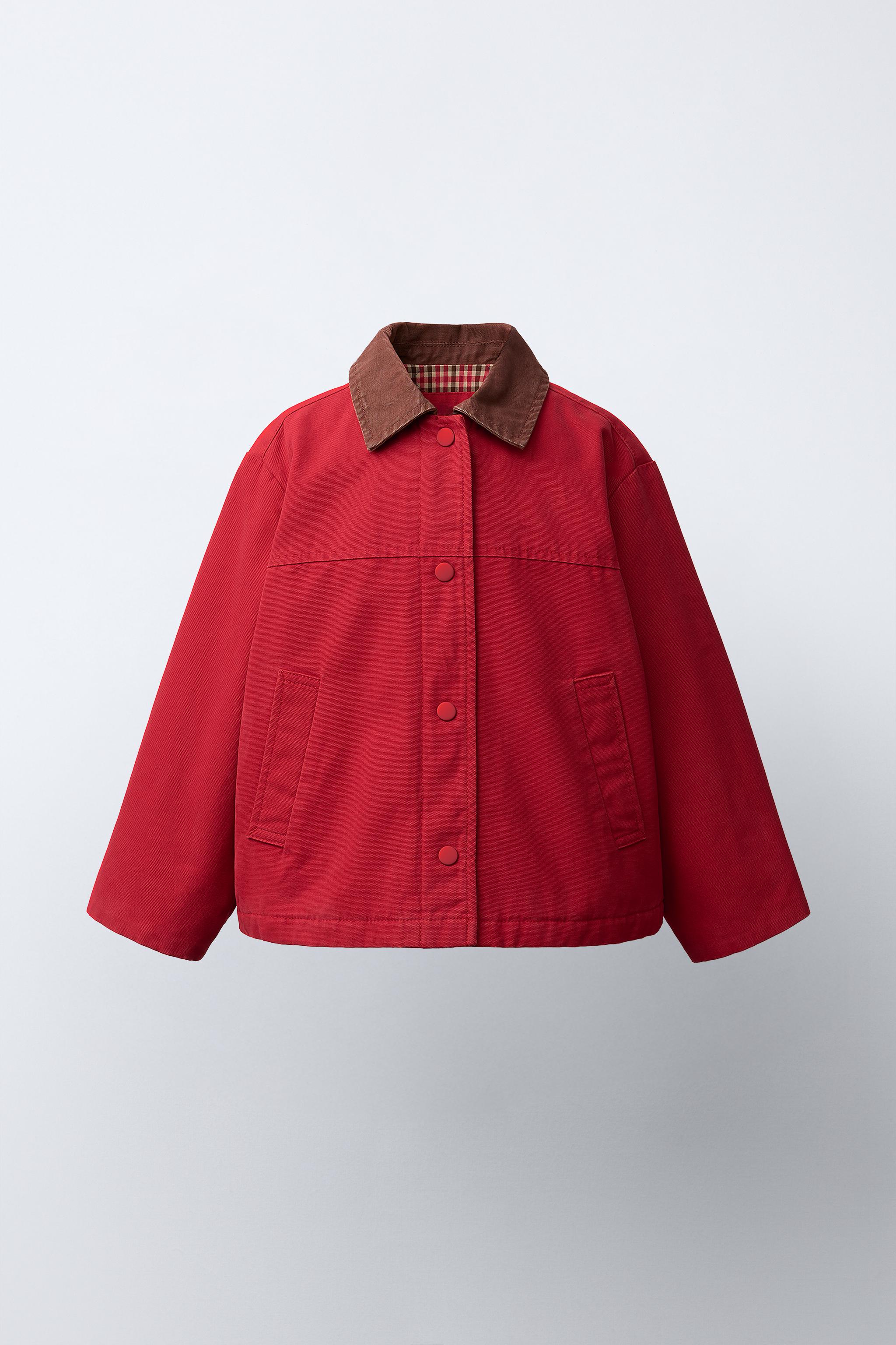 CANVAS JACKET WITH CONTRASTING COLLAR