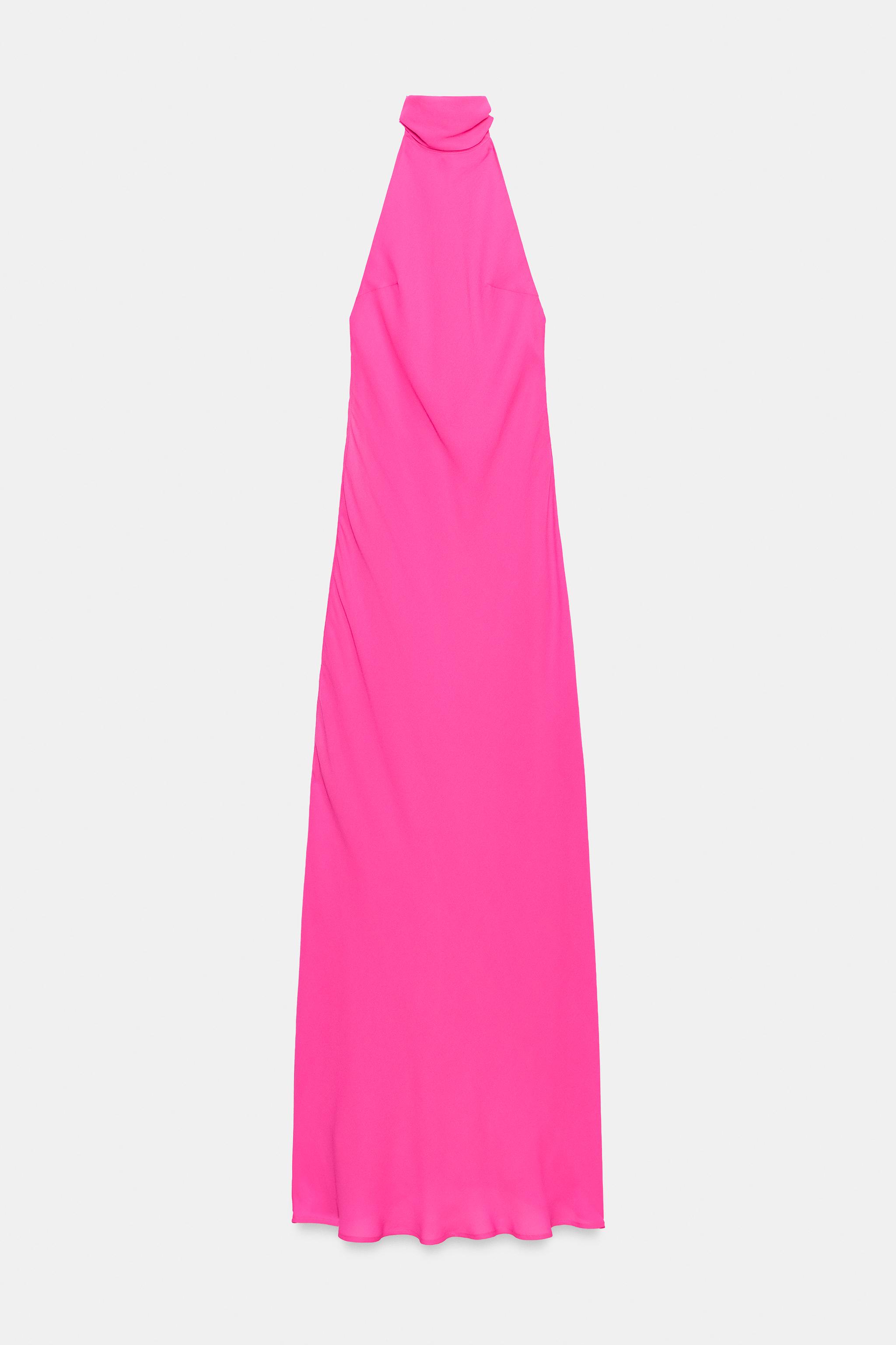HALTER NECK TIE MAXI DRESS