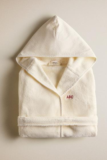 KIDS' POLKA DOT BATHROBE - Light beige by Zara