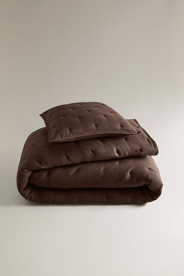 Zara MICROFIBER QUILT - Dark brown
