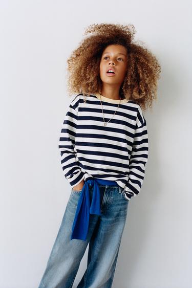 CAMISETA ESTAMPADO RAYAS HEAVY WEIGHT - rayas de Zara