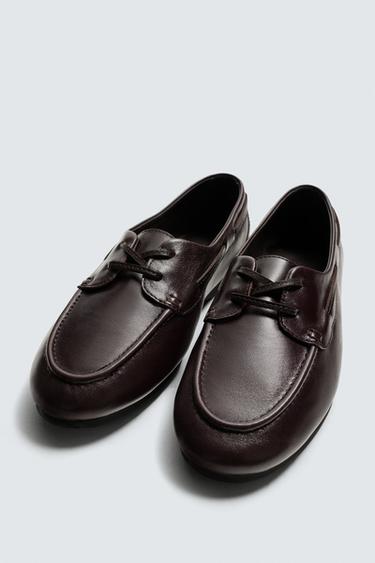 LEATHER DECK SHOES WITH VIBRAM® SOLE AARON LEVINE X ZARA - Brown by Zara - Image 4