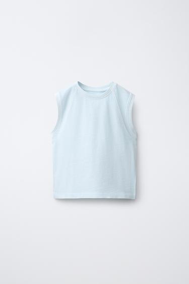 PLAIN SLEEVELESS TOP - Light blue by Zara