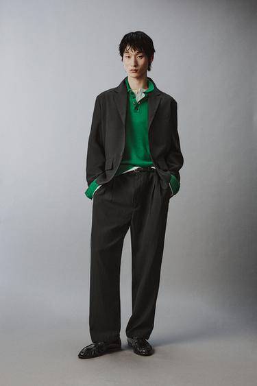 リラックスフィットプリーツスーツパンツブラック0Zaraのリラックスフィットプリーツスーツパンツ - ブラック - 画像 0