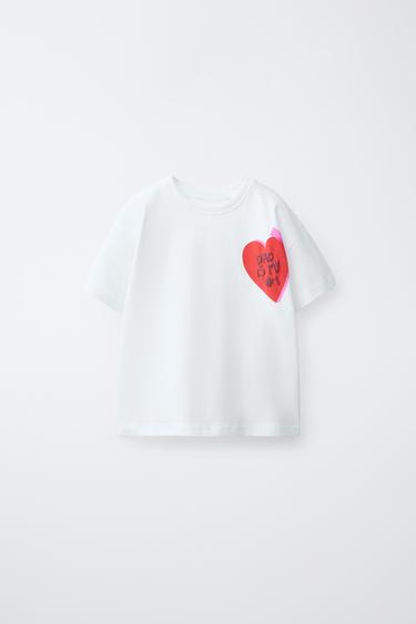 RAISED PRINT T-SHIRT - White by Zara - Image 0