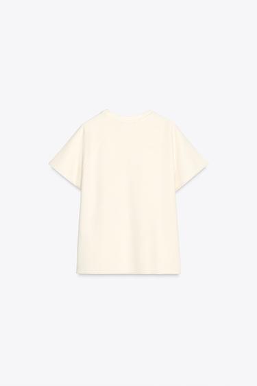 WASHED-EFFECT TEXT PLUSH SWEATSHIRT - Ecru by Zara - Image 5