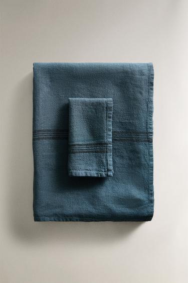 NAPPE LIN ÉPAIS COLORÉ - Bleu de Zara - Image 0